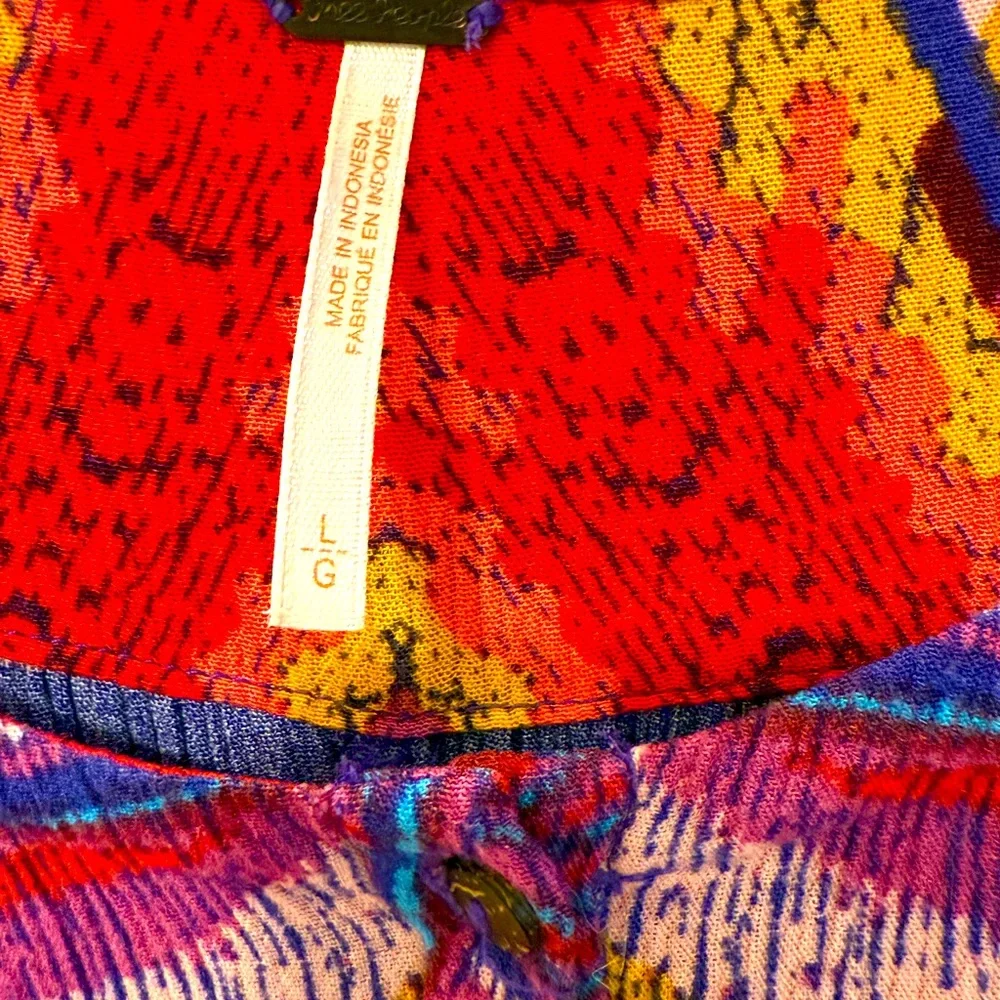 Free People Multicolor Patterned Romper EUC Size Lg , bright and fun! - Picture 6 of 10